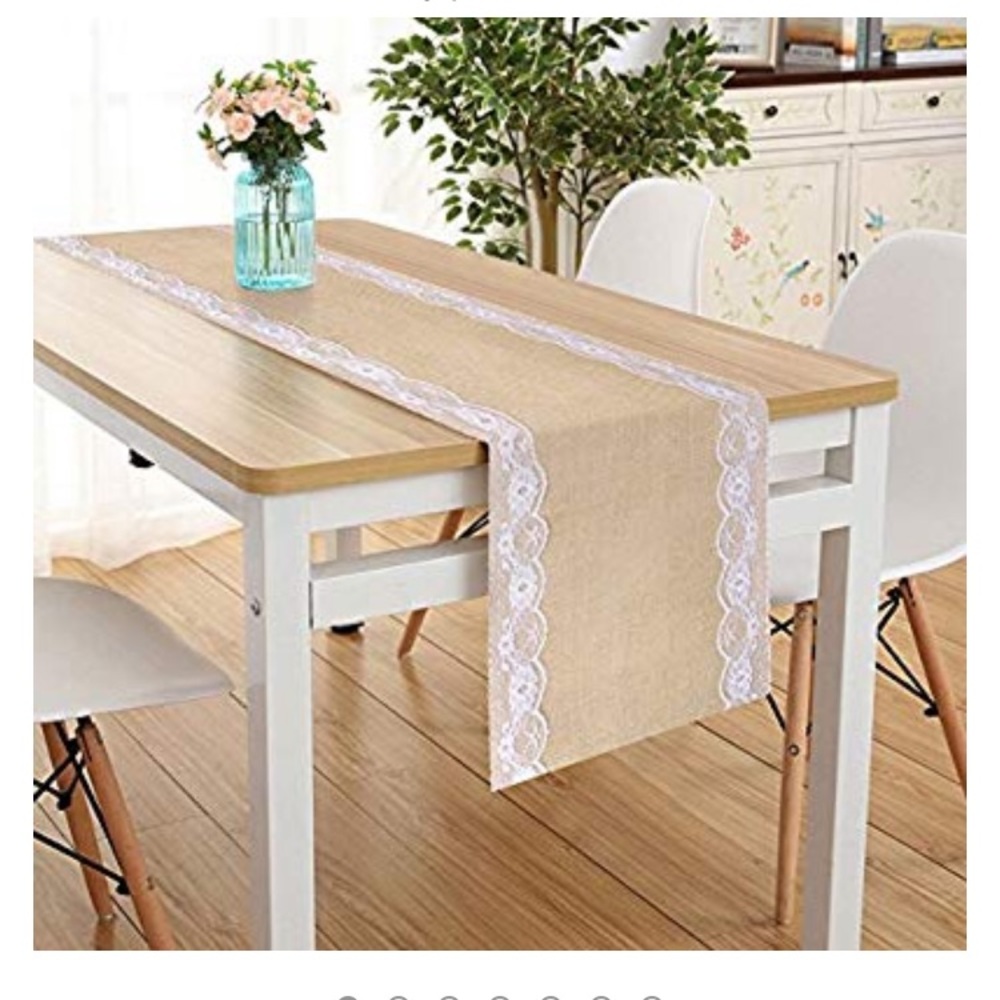 9 Burlap and Lace table runners